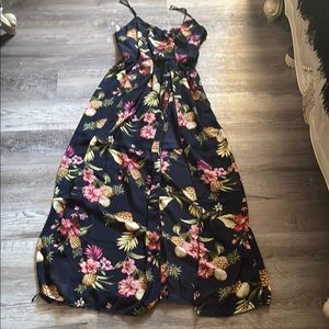 Lilian Floral Maxi Dress with Pineapple Print